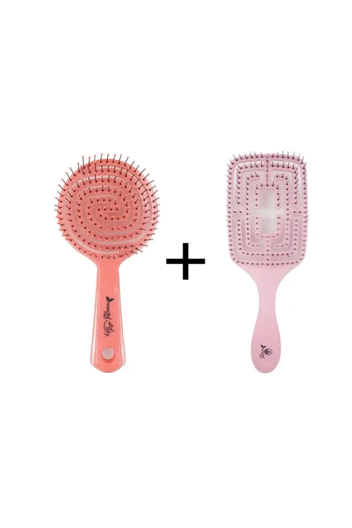 Nascita Pro Üç Boyutlu Oval Saç Fırçası 02+ Pro Vegan Açma Tarama Pembe Renkli