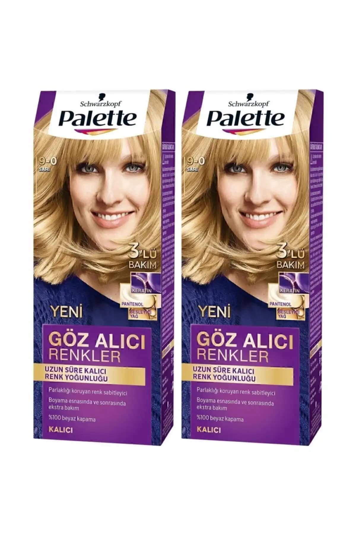Palette Göz Alıcı Renkler 9-0 Sarı Saç Boyası Kalıcı ve Parlak Tonlar
