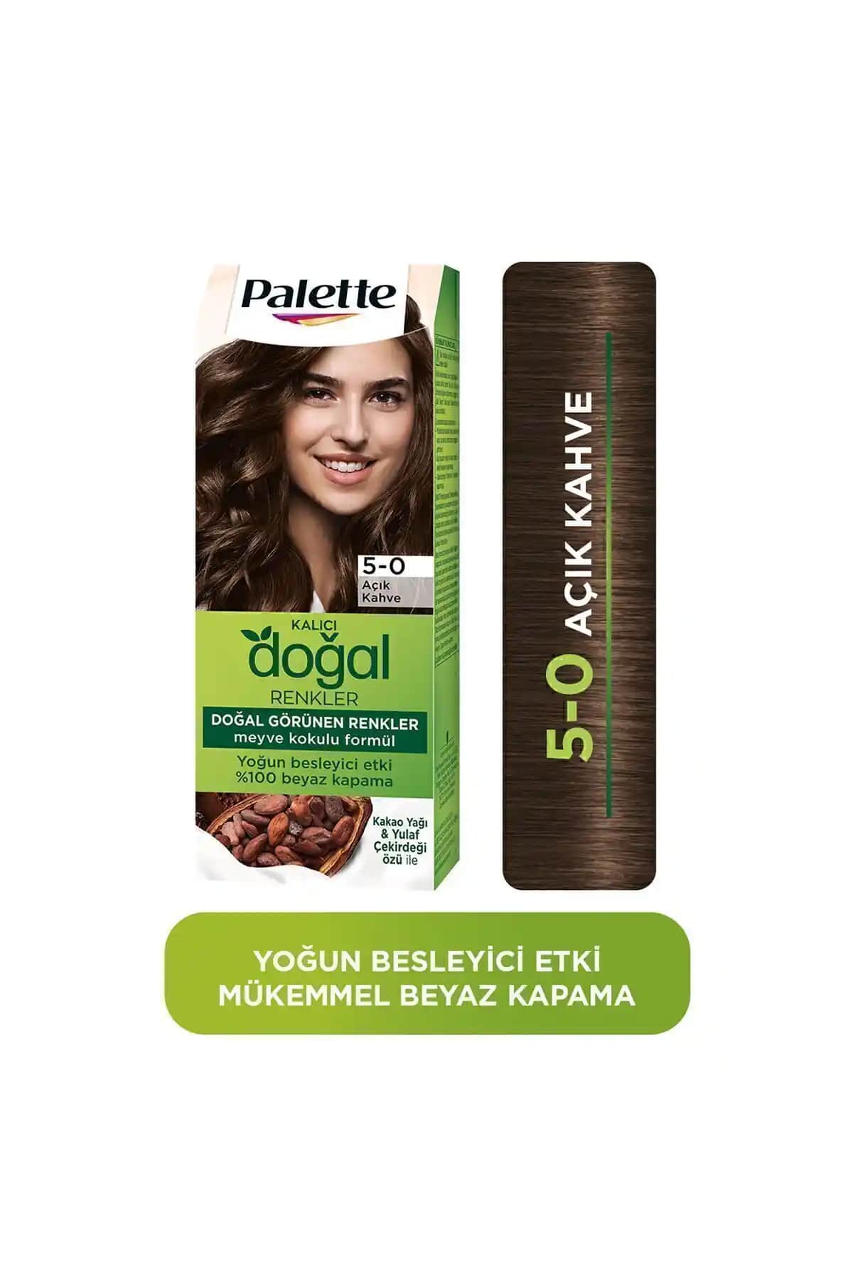 Palette Kalıcı Doğal Renkler 5-0 Açık Kahve: Uzun Süre Kalıcı ve Doğal Görünüm Sağlayan Saç Boyası