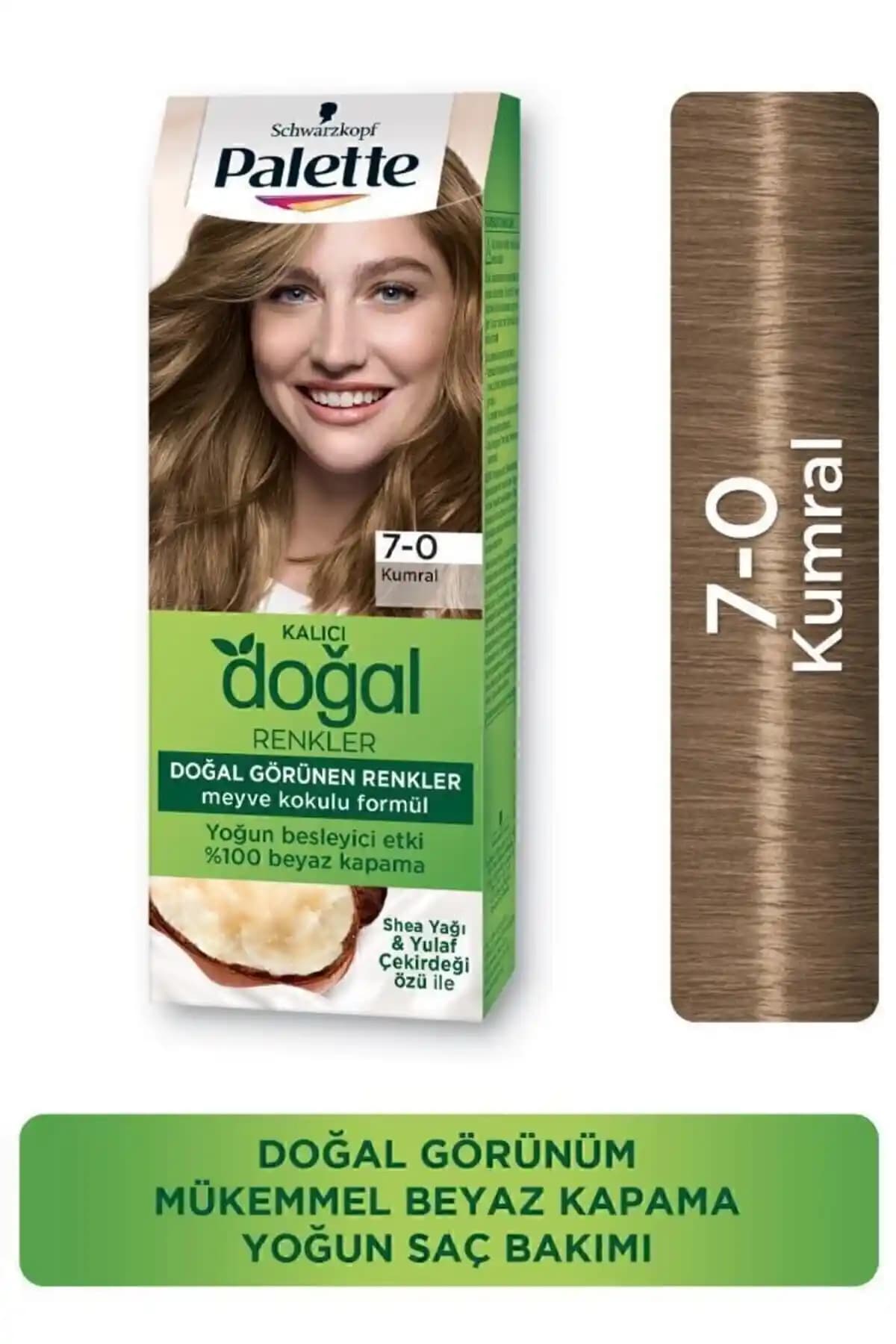 Palette Kalıcı Doğal Renkler 7-0 Kumral Saç Boyası, Uzun Süreli ve Doğal Görünüm Sağlar
