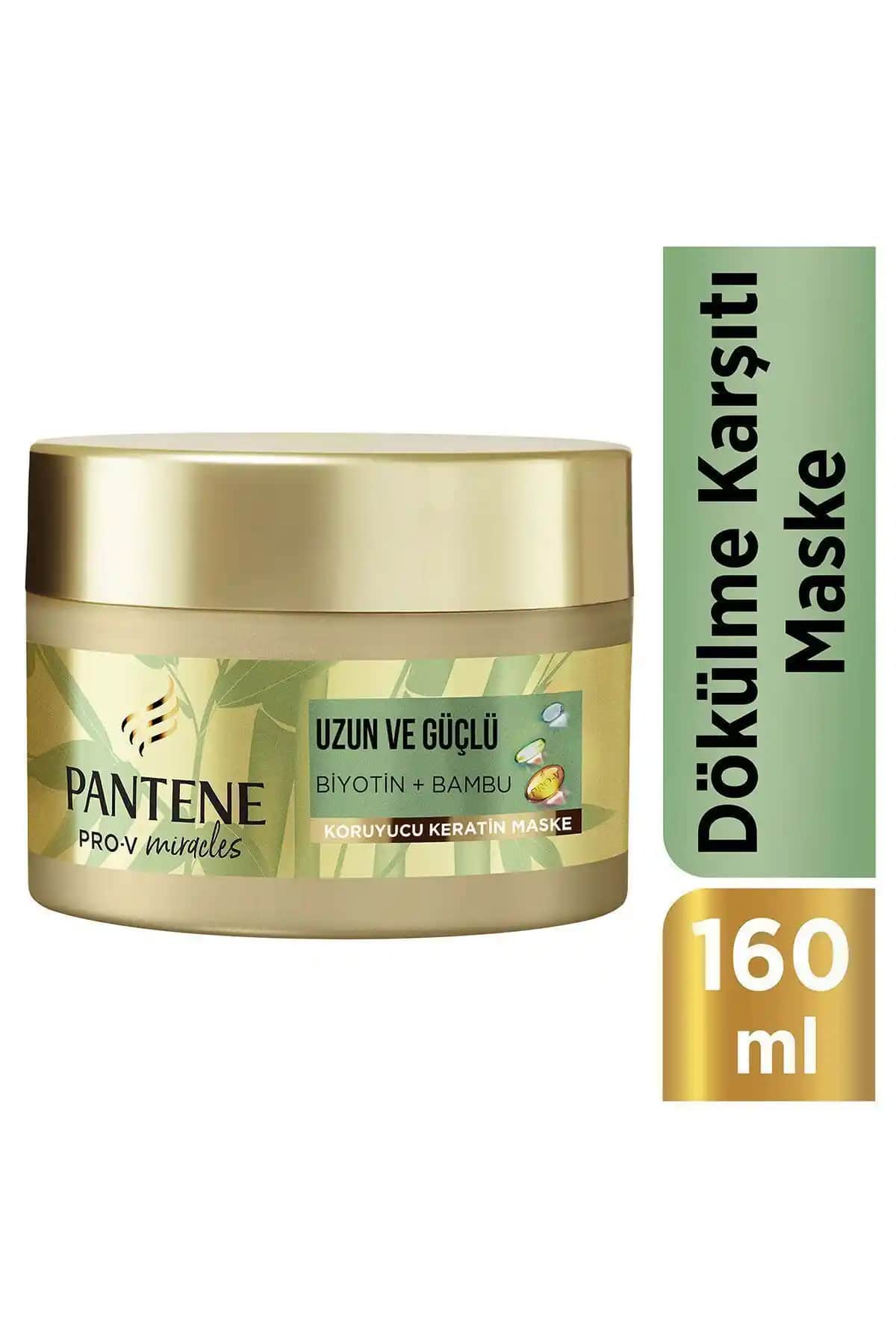 Pantene Uzun ve Güçlü Keratin Bambu Biyotin Maskesi Saç Sağlığını Destekleyen Bakım Ürünü