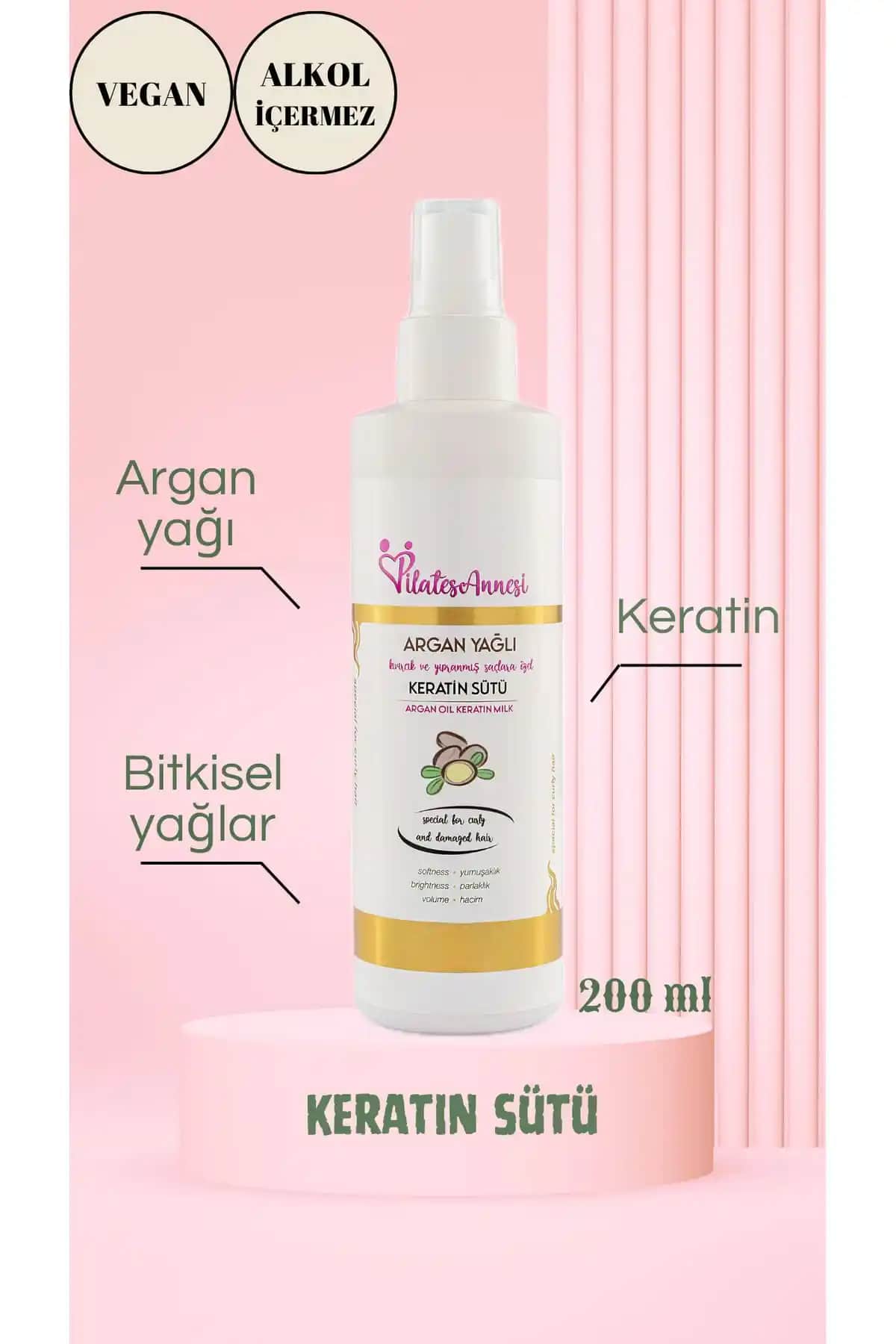 Pilatesannesi Argan Yağlı Keratin Sütü: Doğal ve Güçlendirici Saç Bakım Ürünü