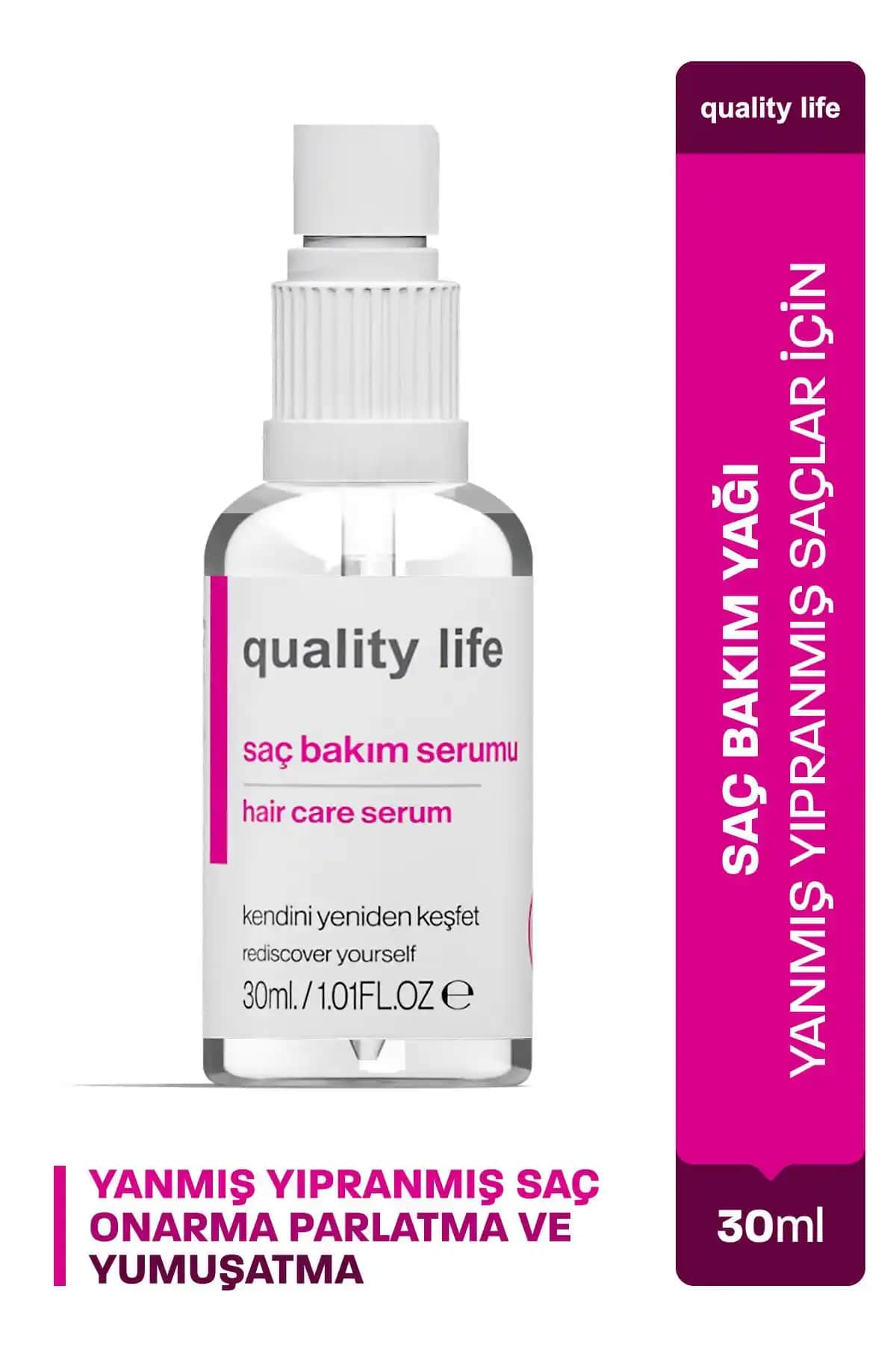 Quality Life Saç Bakım Yağı: Argan ve Keratin İçeriğiyle Saçları Güçlendiren Serum