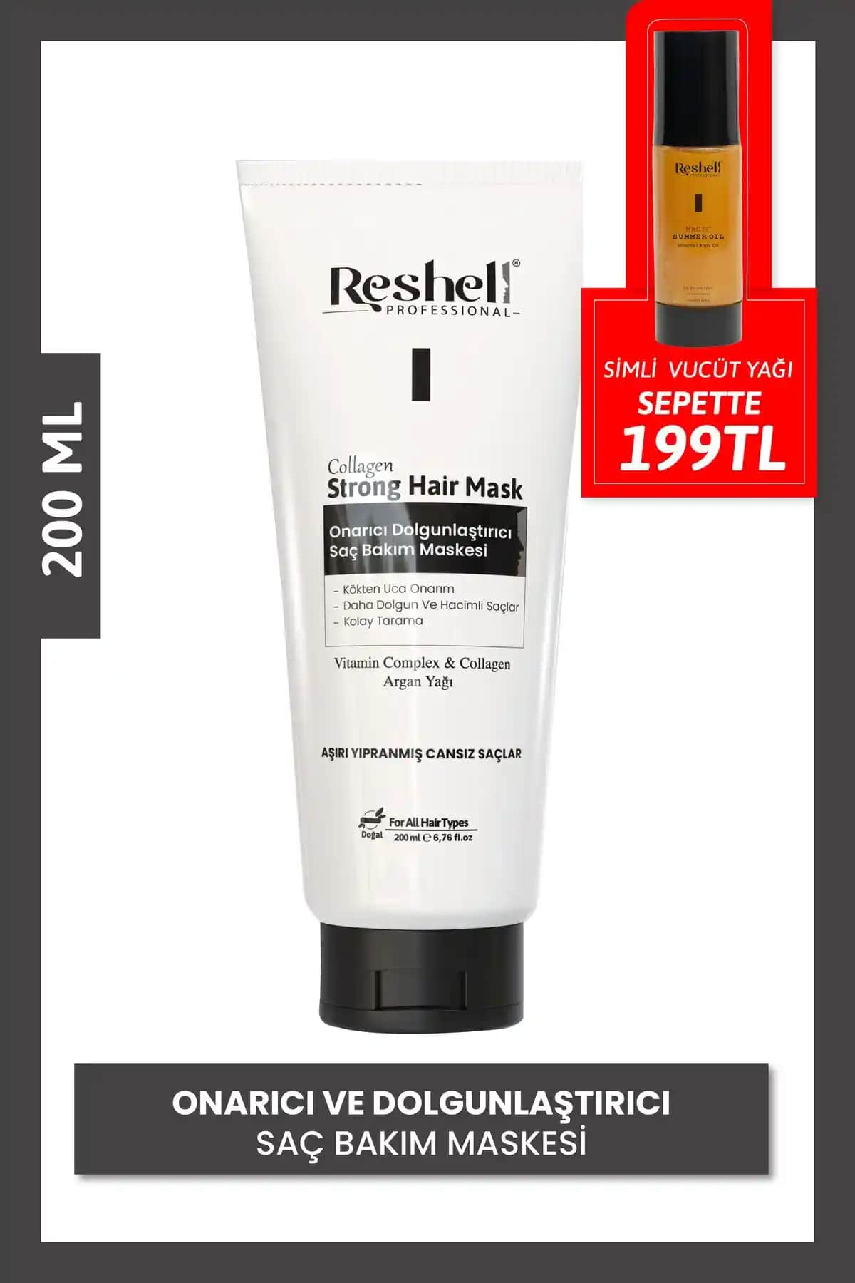 Reshell Onarıcı ve Besleyici Argan Yağlı Kolajen Saç Maskesi İle Sağlıklı Saçlar