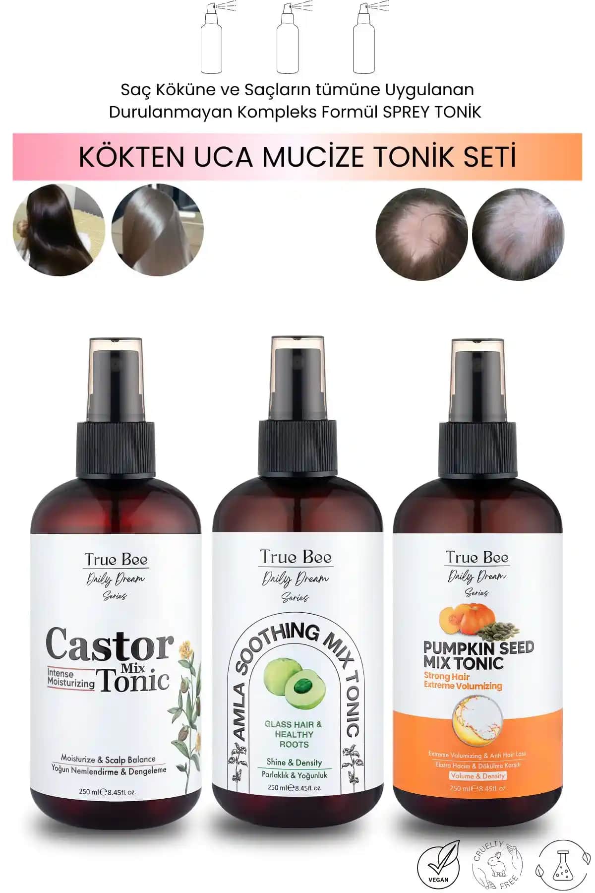 True Bee Günlük Rüya Serisi: Hızlı Saç Uzatma ve Sağlıklı Saç Bakımı Seti