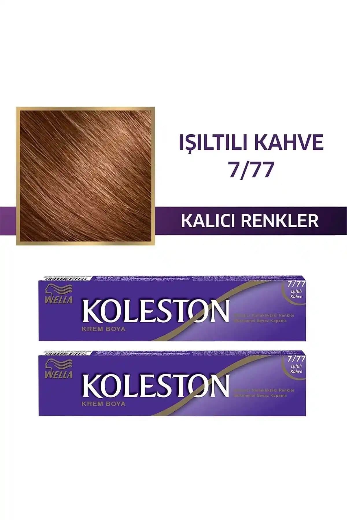 Wella Koleston 7/77 Işıltılı Kahve Saç Boyası Uzun Süre Kalıcılık ve Doğal Görünüm