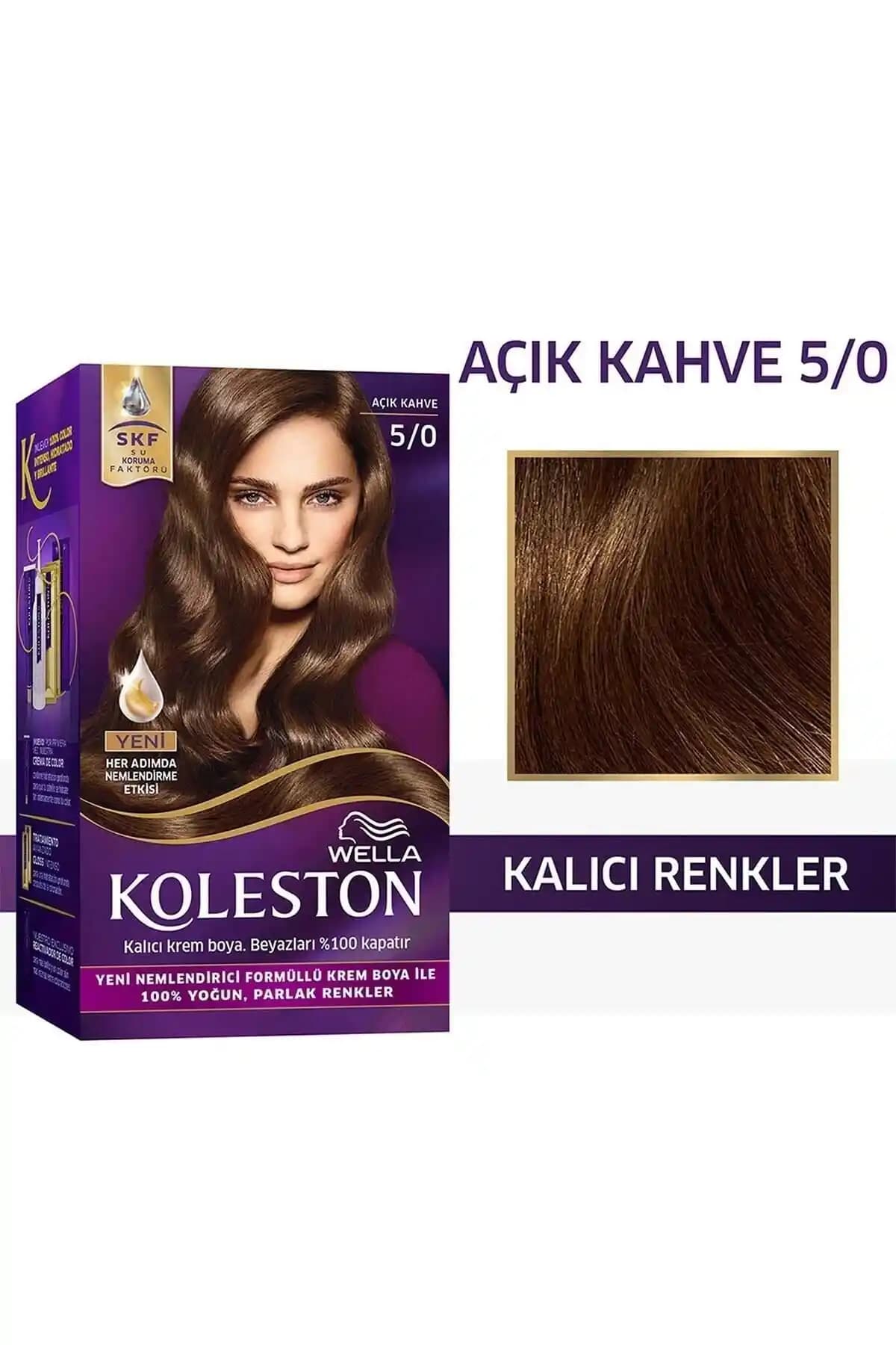 Wella Koleston Kit Saç Boyası 5/0 Açık Kahve Kalıcı ve Doğal Renk Seçeneği