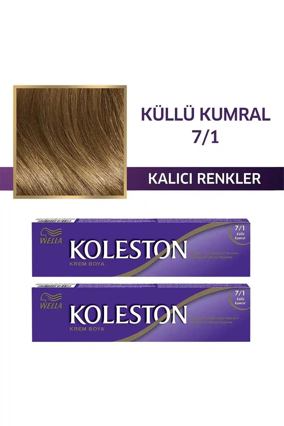 Wella Koleston Tüp Saç Boyası 7/1 Küllü Kumral ile Uzun Süre Kalıcı ve Parlak Saç Rengi
