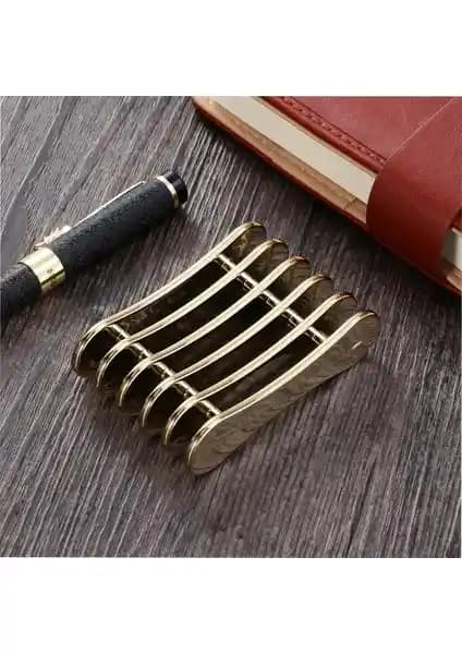 Aba Nails Gold Fırça Standı Profesyonel ve Kişisel Bakım İçin Şık Tasarım