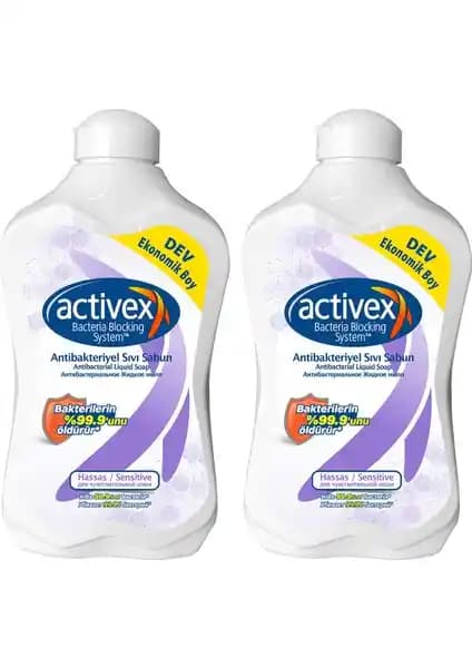 Activex Antibakteriyel Hassas Sıvı Sabun 3'lü Paket - Günlük Hijyen İçin Güçlü ve Cilt Dostu