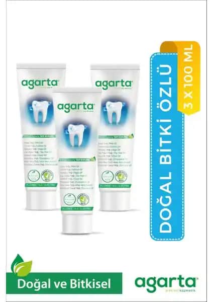 Agarta Doğal 3 Adet Bitki Özlü Florürsüz Diş Macunu Günlük Ağız Bakımı İçin Güvenli Seçenek