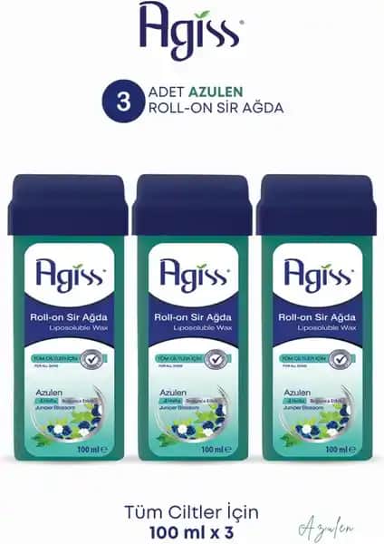 Agiss Roll-On Sir Ağda Azulen: Hassas Ciltler İçin Doğal ve Etkili Ağda Seçeneği