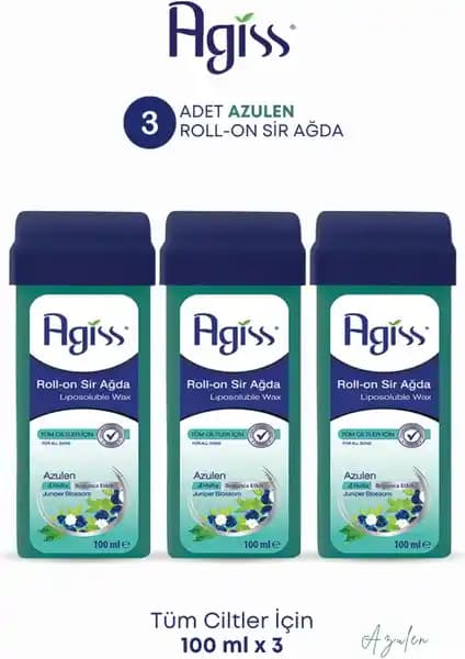 Agiss Roll-On Sir Ağda Azulen: Hassas Ciltler İçin Doğal ve Etkili Ağda Seçeneği