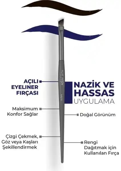 Alix Avien Açılı Eyeliner Fırçası - Hassas ve Kontrollü Göz Makyajı için Profesyonel Araç