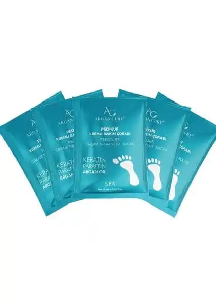 Argan Cure Pedikür Kremli Bakım Çorabı 5'li Paket Ayak Sağlığı ve Estetiği için