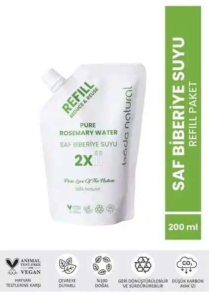 Bade Natural Biberiye Suyu Refill ile Saç Sağlığını Destekleyen Doğal Bakım Ürünü