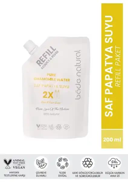 Bade Natural Papatya Suyu Saç Toniği Refill Paketi: Doğal ve Sürdürülebilir Saç Bakımı Çözümü