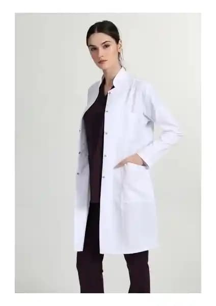 Başak Kadın Uzun Hakim Yaka Önlüğü Sağlık ve Eğitim Profesyonelleri İçin Uygun