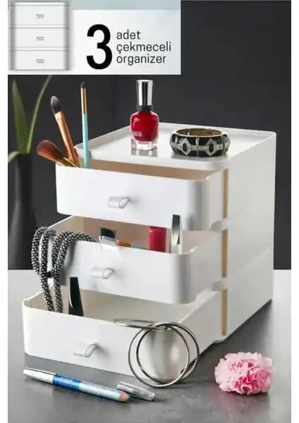 Bayev 3 Katlı Çekmece Masaüstü Organizer ile Pratik ve Şık Düzen Çözümü