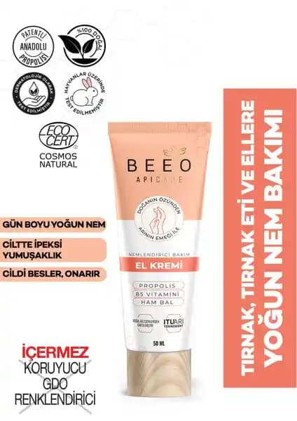 BEE'O Apicare El Kremi Doğal İçeriklerle Güçlendirilmiş El Bakımı Ürünü