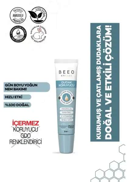 BEE'O Dudak Koruyucu Yoğun Nemlendirici Shea Yağlı Doğal Dudak Bakımı ve Güvenilir Nemlendirme