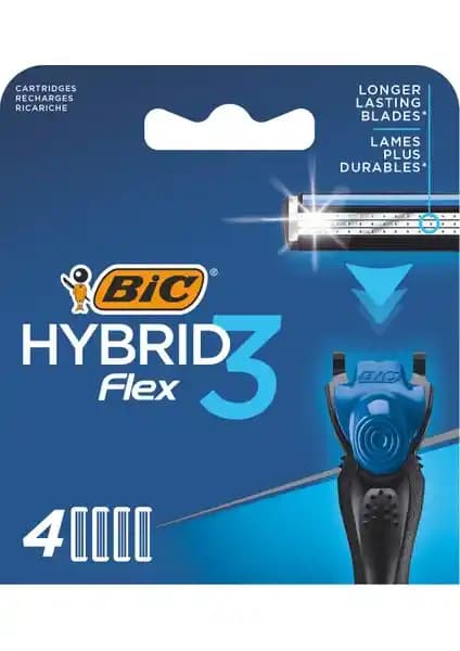 BIC Hybrid 3 Flex Yüksek Performanslı Çevre Dostu Erkek Tıraş Bıçağı Kartuşu