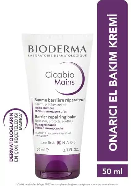 Bioderma Cicabio Hand Kremi Shea Yağı İçeren Kuru ve Hasar Görmüş Eller İçin Onarıcı Bakım Ürünü