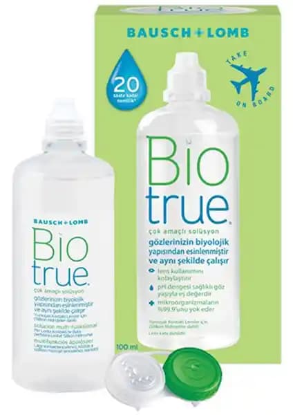 Biotrue 100 ml Çok Amaçlı Kontak Lens Bakım Solüsyonu Günlük ve Seyahat Kullanımı İçin