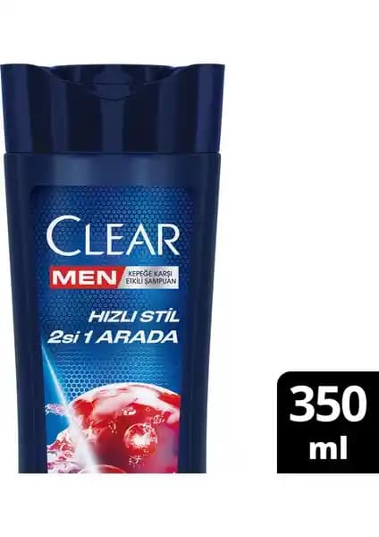 Clear Men Kepeğe Karşı Etkili Şampuan Hızlı Stil 2si 1 Arada Erkekler İçin Sağlıklı Saç Bakımı