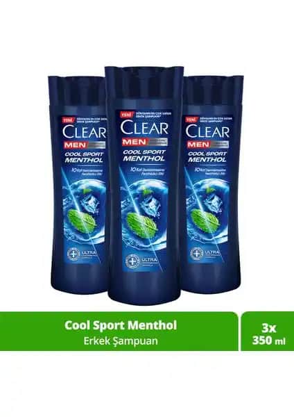 Clear Men Menthol Kepeğe Karşı Etkili Erkek Şampuanı 350 ml Günlük Saç Bakımı