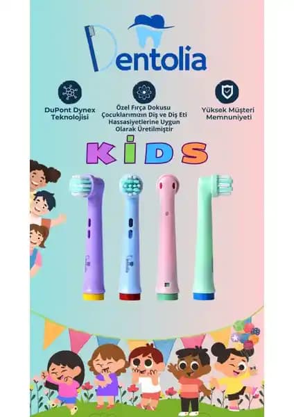 Dentolia Çocuklar İçin Oral-B Uyumlu Yedek Diş Fırçası Başlıkları Güvenli ve Pratik Kullanım