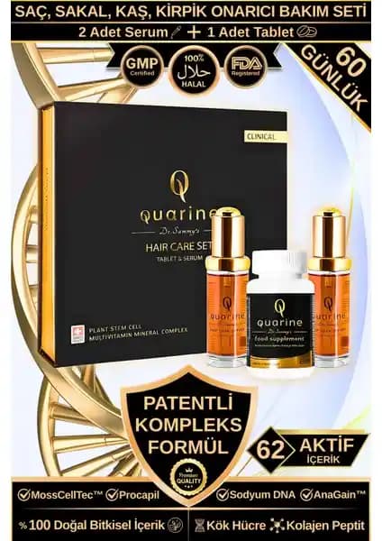 Dr. Sammy's Quarine 2 Aylık Saç Bakım Seti ile Saçlarınızı Güçlendirin ve Sağlıklı Görünüm Kazanın