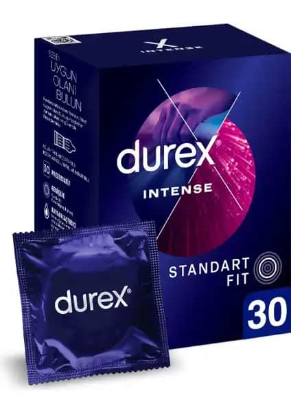 Durex Intense 30'lu Jelli ve Tırtıklı Prezervatif ile Daha Yoğun ve Uyarıcı Deneyim