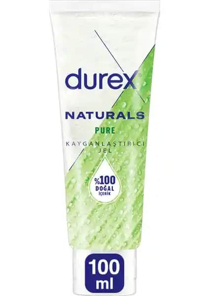 Durex Naturals Pure Jel 100 ml doğal içeriklerle uzun süreli kayganlık sağlayan güvenli kayganlaştırıcı