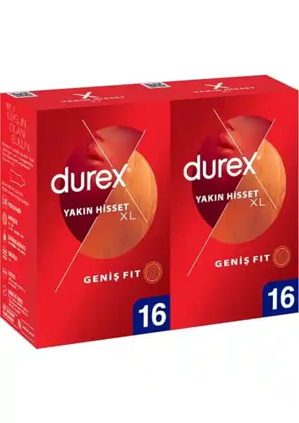 Durex Yakın Hisset 32 XL Prezervatif: Güvenli ve Rahat Kullanım İçin Yüksek Kalite Koruyucu Ürün