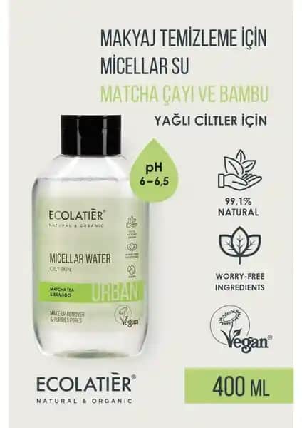 ECOLATIER Micellar Makyaj Temizleme Suyu Yağlı Ciltler İçin Doğal ve Etkili Temizlik Çözümü