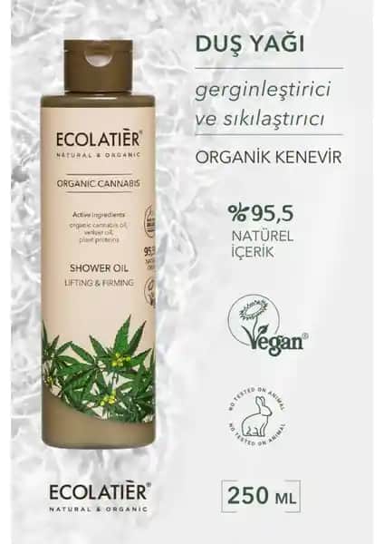 ECOLATIER Vegan Duş Yağı Organik Kenevir ile Doğal ve Etkili Cilt Bakımı