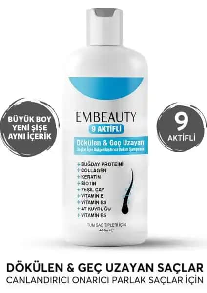 Embeauty Kolajen ve Keratin İçeren Hızlı Saç Uzatma ve Dolgunlaştırıcı Şampuanı Özellikleri