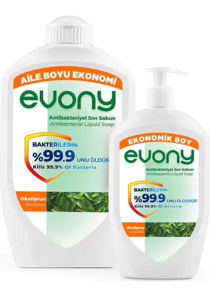 Evony Antibakteriyel Sıvı Sabun Okaliptus 1500ml ve 700ml ile Hijyen ve Temizlikte Güvenilir Çözüm