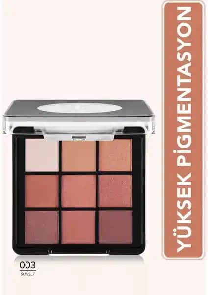 Flormar Kremsi Dokulu ve Mat Bitişli 9'lu Kompakt Göz Farı Paleti (003 Sunset)