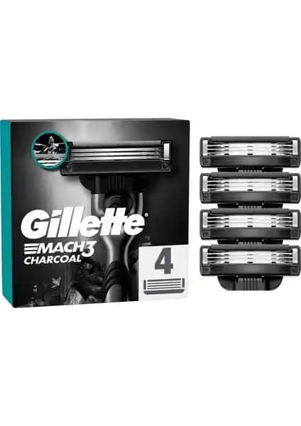 Gillette Mach3 Charcoal Yedek Tıraş Bıçağı 4'lü, yüksek performans ve dayanıklılık sağlayan ürün