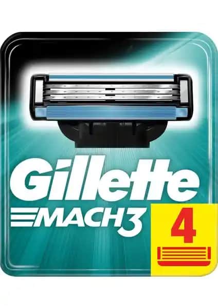 Gillette Mach3 Yedek Bıçakları 4'lü Paket ile Güvenilir ve Konforlu Tıraş Deneyimi