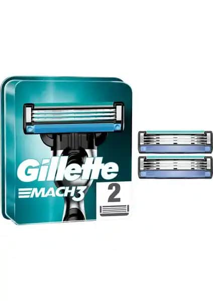 Gillette Mach3 Yedek Tıraş Bıçağı 2'li – Uzun Ömürlü ve Hassas Tıraş Deneyimi Sunar