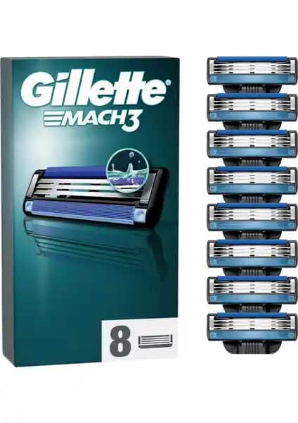 Gillette Mach3 Yedek Tıraş Bıçağı 8'li Set ile Konforlu ve Güvenilir Tıraş Deneyimi