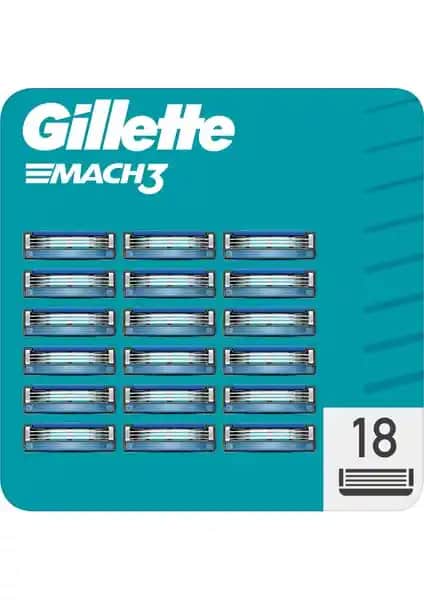 Gillette Mach3 Yedek Tıraş Bıçakları 18'li Paket Güvenilir ve Uzun Ömürlü Performans