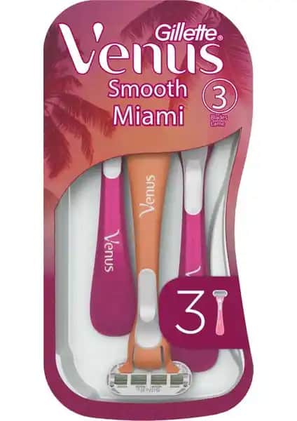 Gillette Venus Smooth Miami Kadın Tıraş Bıçakları, Ergonomik ve Hijyenik Kullanım İçin Ideal Çözüm