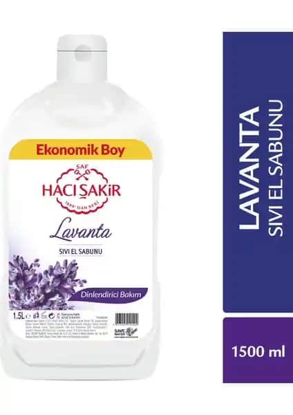 Hacı Şakir Lavanta Dinlendirici Bakım Sıvı El Sabunu 1500 ml ile doğal temizlik ve hoş koku deneyimi