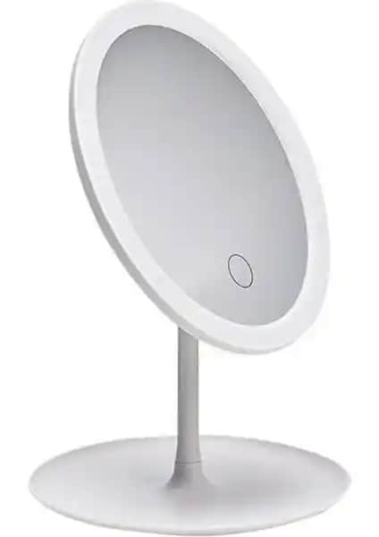 Hubstein Dokunmatik LED Işıklı Yuvarlak Masaüstü Makyaj Aynası Modern Tasarım ve Kullanım Kolaylığı