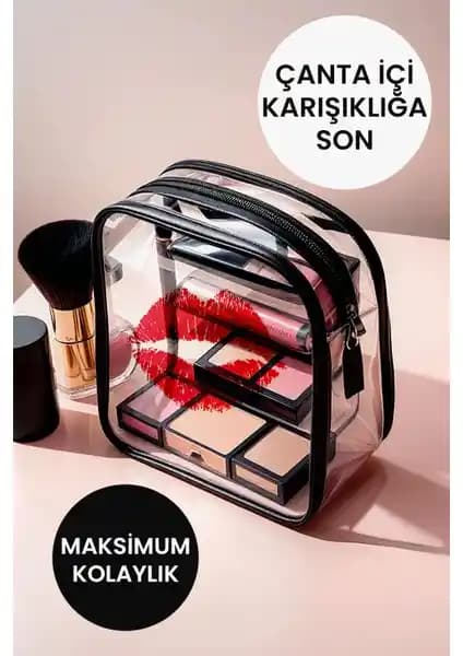 Kayoubi Şeffaf Kadın Seyahat ve Kozmetik Çantası: Modern ve Fonksiyonel Tasarım