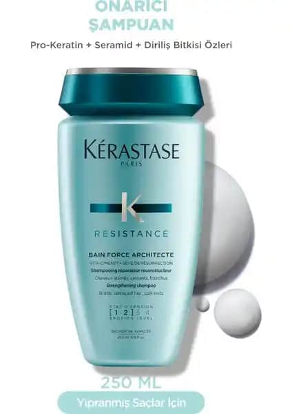 Kerastase Resistance Bain Force Architecte: Yıpranmış ve Zayıf Saçlar İçin Güçlendirici Şampuan